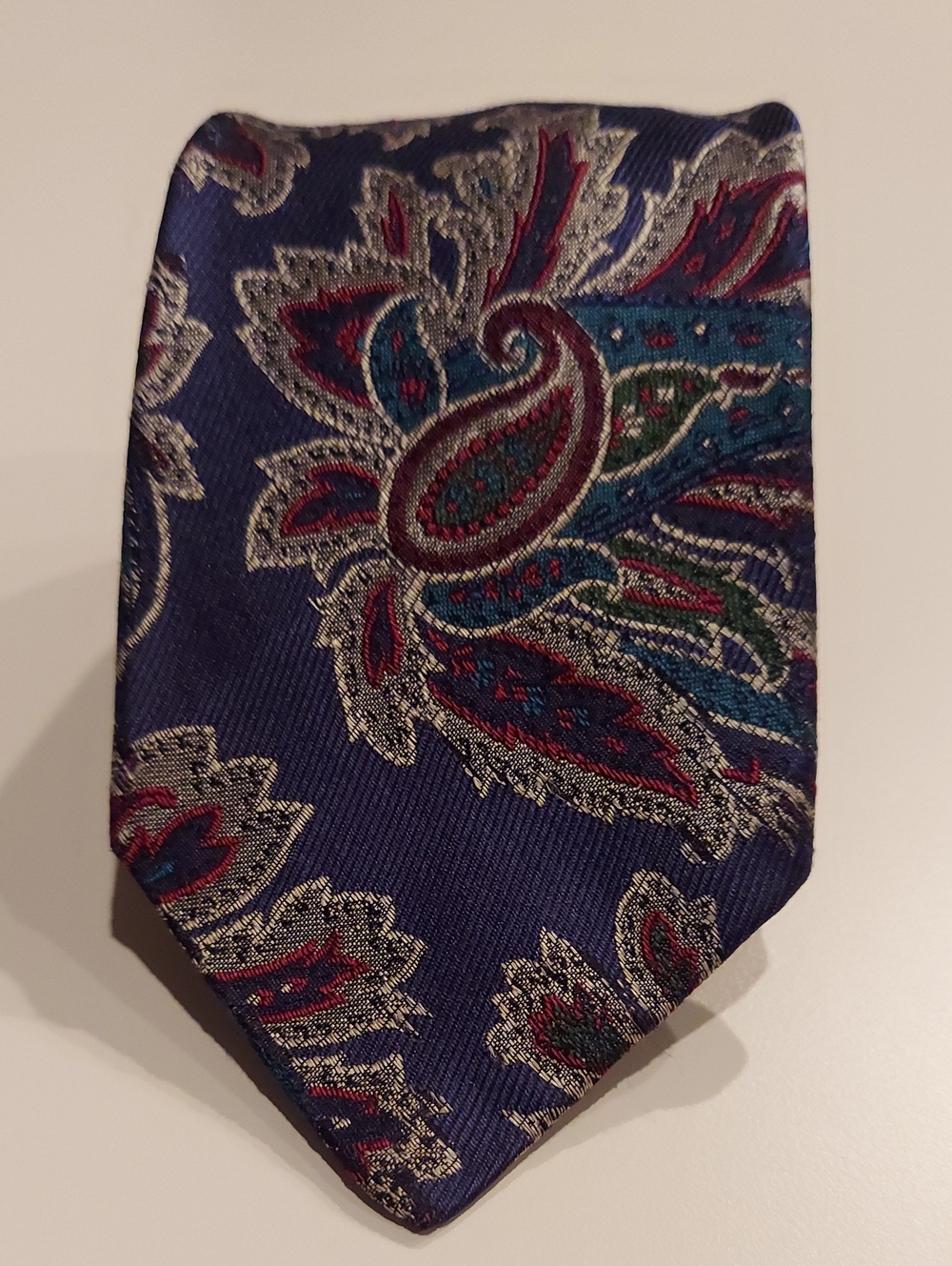 Vintage Club Room Navy Paisley Silk Tie